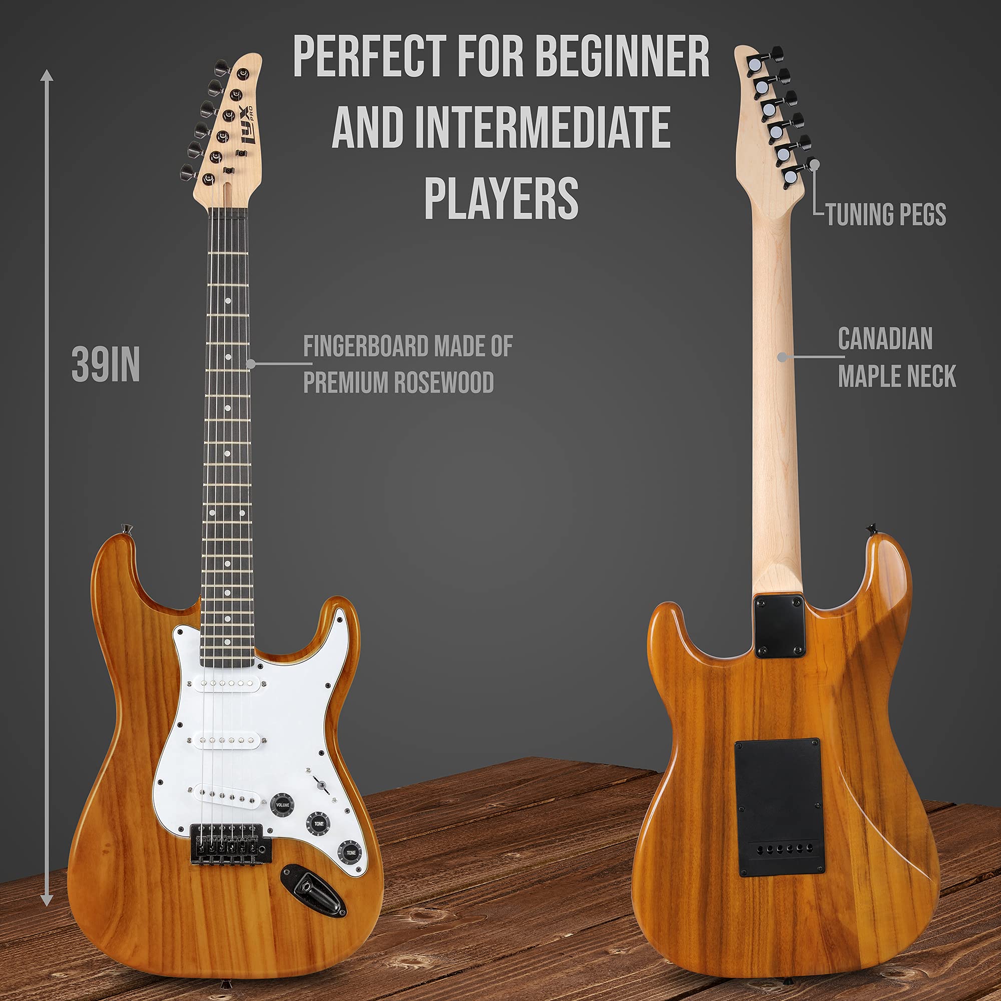 Foto 4 pulgar | Kit De Guitarra Eléctrica Lyxpro De Tamaño Completo De 39 Pulgadas Con Amplificador De 20 W - Venta Internacional.