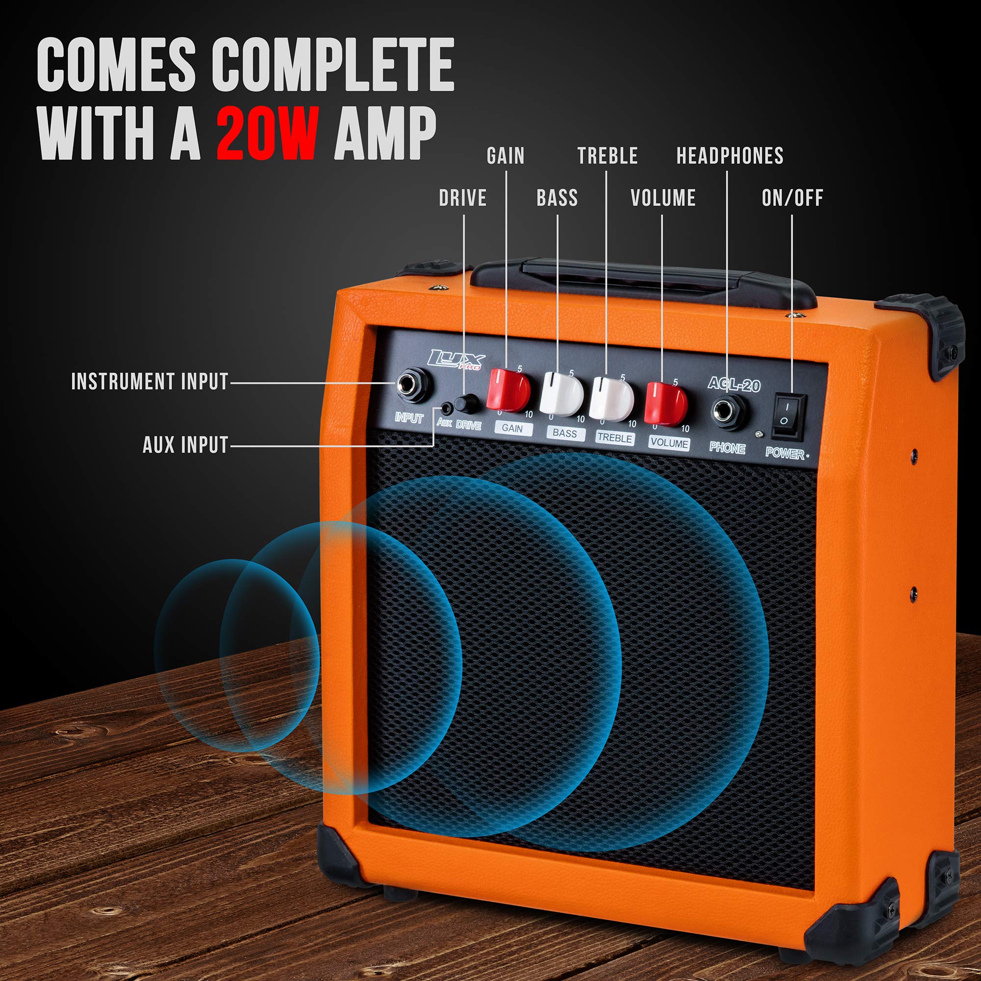 Foto 6 pulgar | Guitarra Eléctrica Lyxpro De Tamaño Completo Con Amplificador De 20 W Y Accesorios - Venta Internacional.