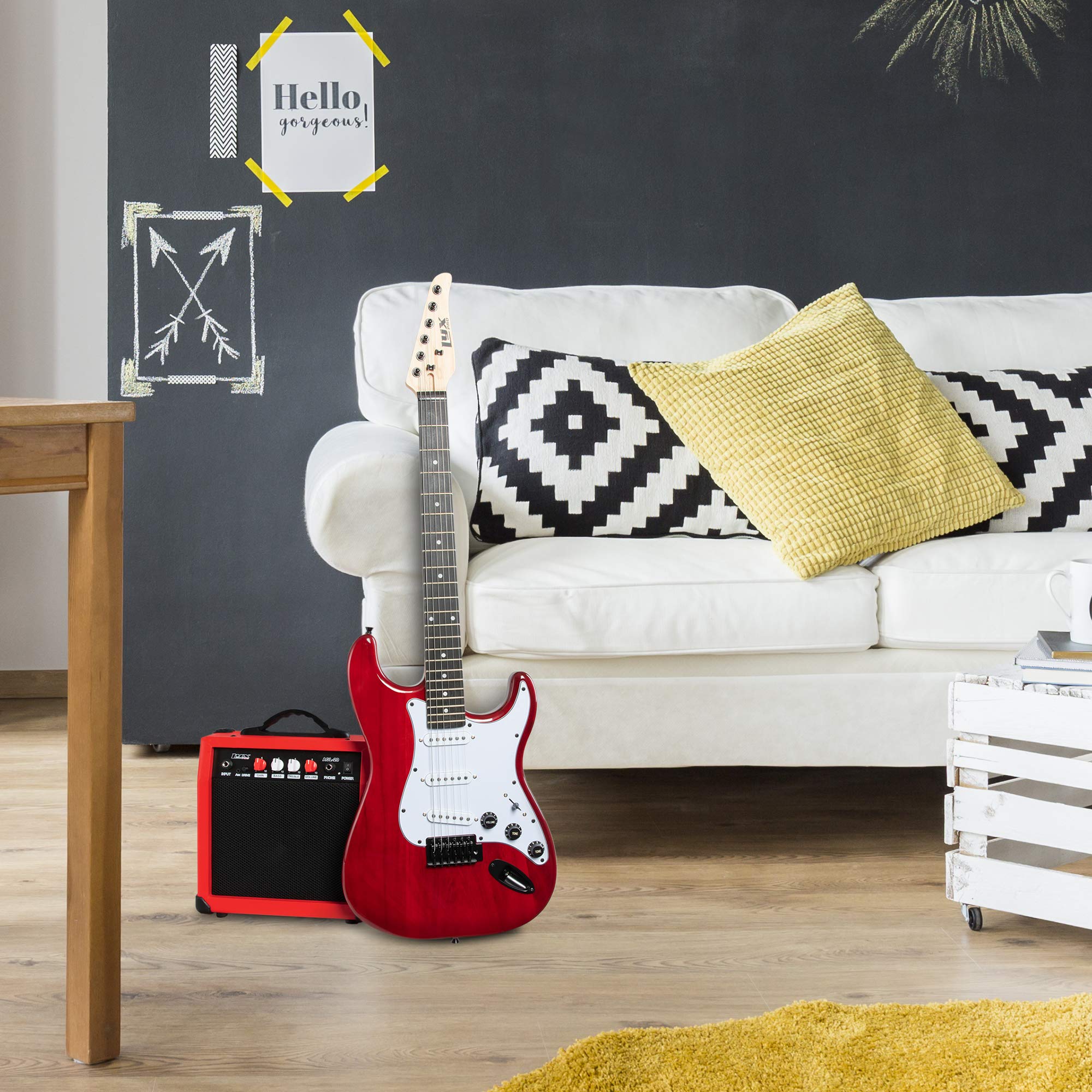 Foto 7 | Guitarra Eléctrica Lyxpro De Tamaño Completo De 39 Pulgadas Con Amplificador De 20 W, Color Rojo - Venta Internacional.