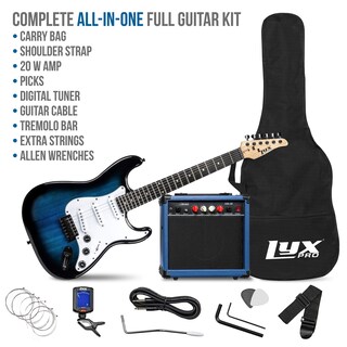 Foto 2 | Guitarra Eléctrica Lyxpro De Tamaño Completo De 39 Pulgadas Con Amplificador De 20 W Azul - Venta Internacional.