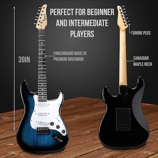 Foto 3 | Guitarra Eléctrica Lyxpro De Tamaño Completo De 39 Pulgadas Con Amplificador De 20 W Azul - Venta Internacional.