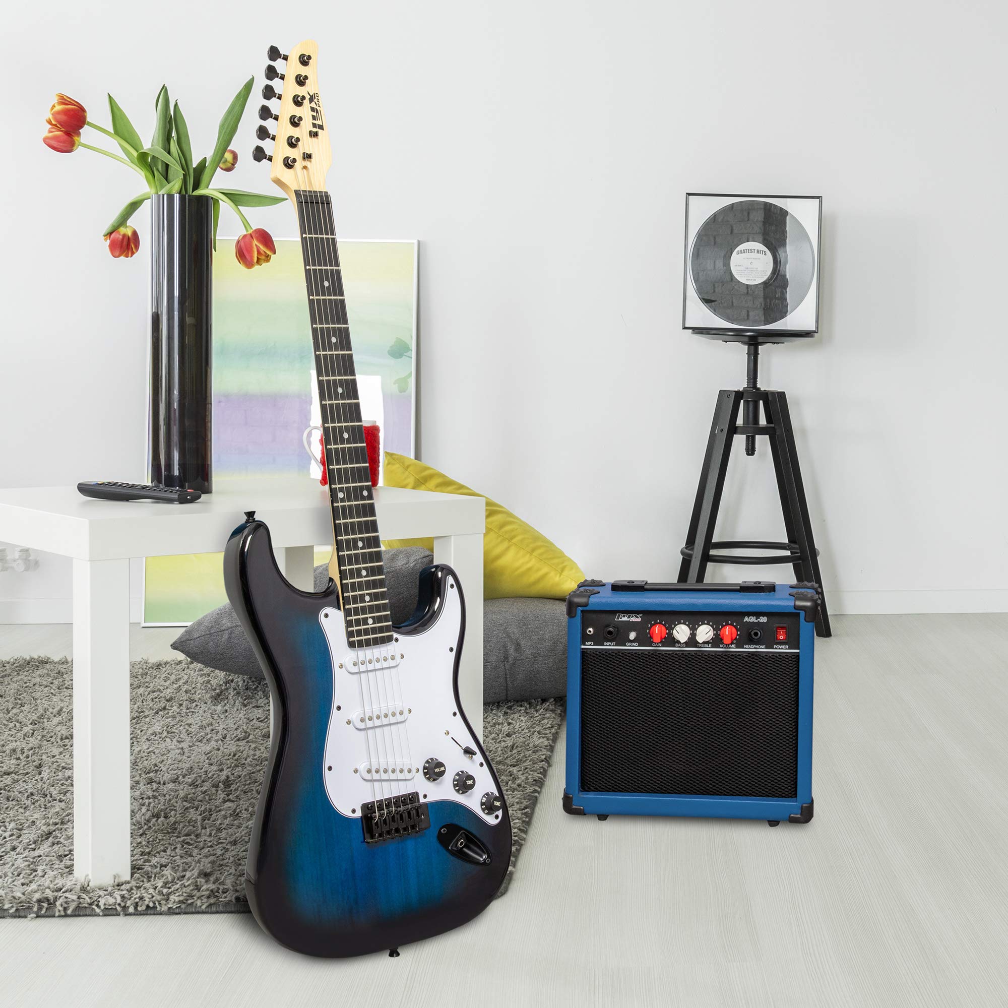 Foto 8 pulgar | Guitarra Eléctrica Lyxpro De Tamaño Completo De 39 Pulgadas Con Amplificador De 20 W Azul - Venta Internacional.