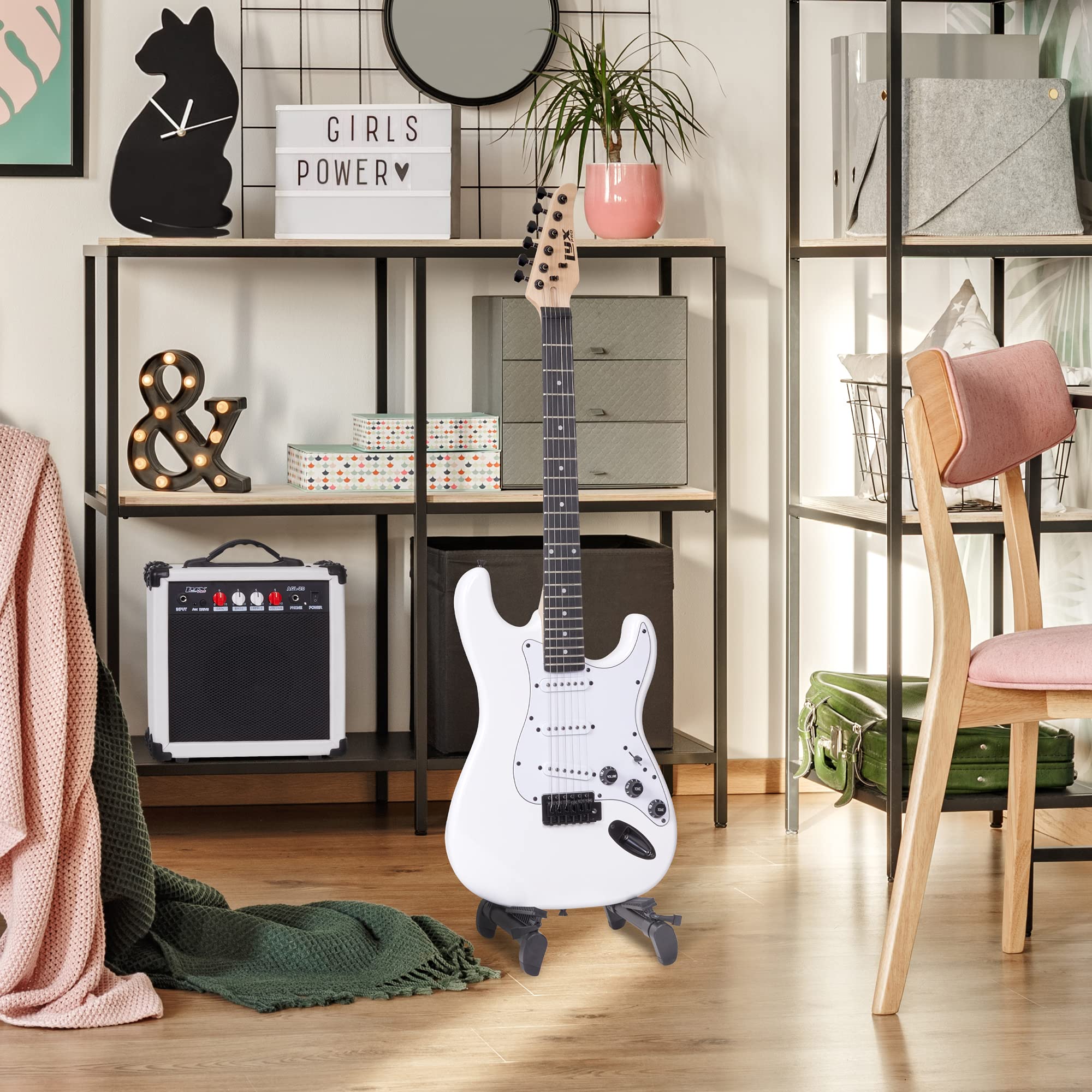 Foto 7 | Kit De Guitarra Eléctrica Lyxpro De Tamaño Completo De 39 Pulgadas Con Amplificador De 20 W, Color Blanco - Ve