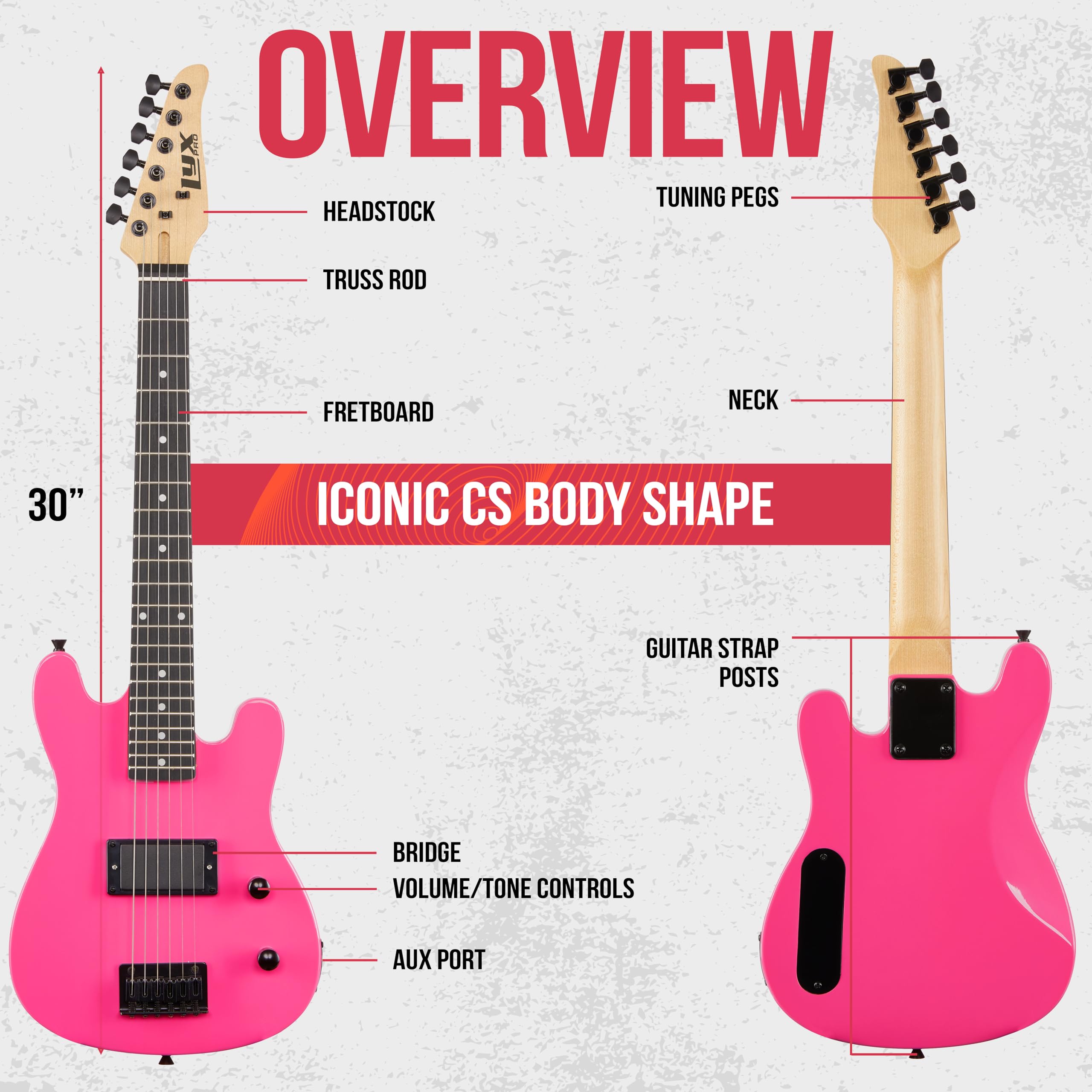 Foto 7 | Guitarra Eléctrica Lyxpro Cs 30» Para Principiantes Con Accesorios - Venta Internacional.