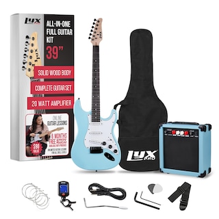 Foto 1 | Guitarra Eléctrica Lyxpro Retro Blue De 39 Pulgadas Con Amplificador De 20 W Y Accesorios - Venta Internacional.