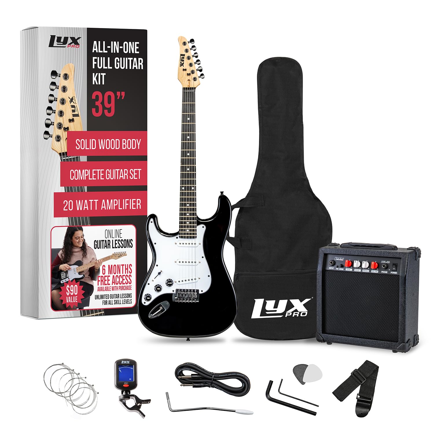 Foto 1 | Guitarra Eléctrica Lyxpro Left Hand De 39 Pulgadas Con Kit De Inicio Y Amplificador - Venta Internacional.