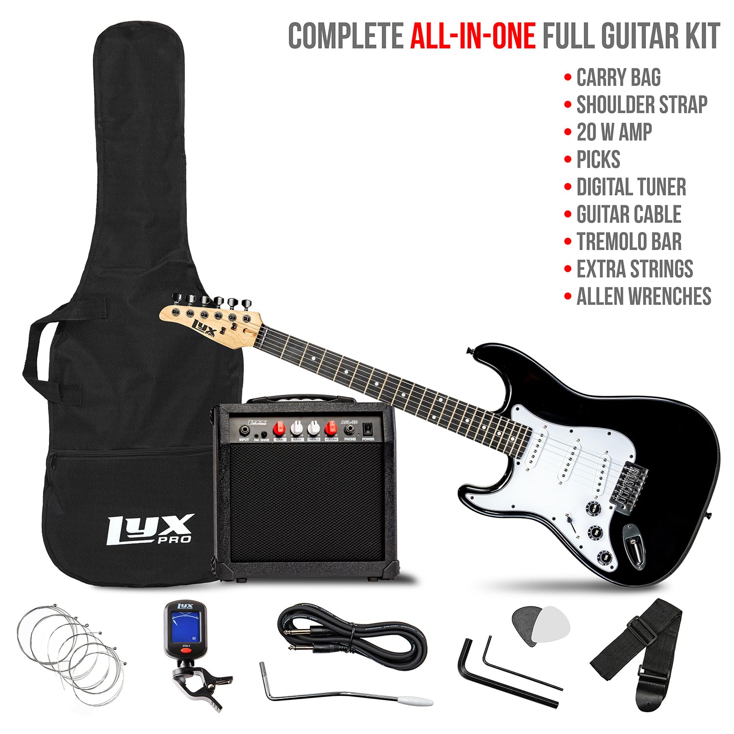 Foto 3 pulgar | Guitarra Eléctrica Lyxpro Left Hand De 39 Pulgadas Con Kit De Inicio Y Amplificador - Venta Internacional.
