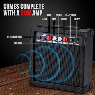 Foto 3 | Guitarra Eléctrica Lyxpro Left Hand De 39 Pulgadas Con Kit De Inicio Y Amplificador - Venta Internacional.