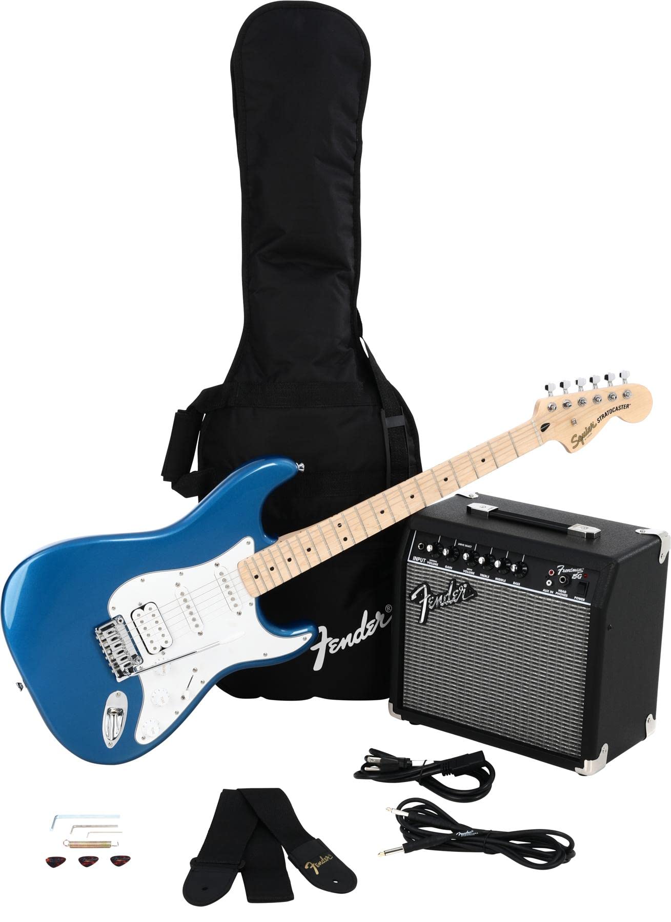 Foto 3 pulgar | Kit De Guitarra Eléctrica Fender Squier Affinity Stratocaster Blue - Venta Internacional.