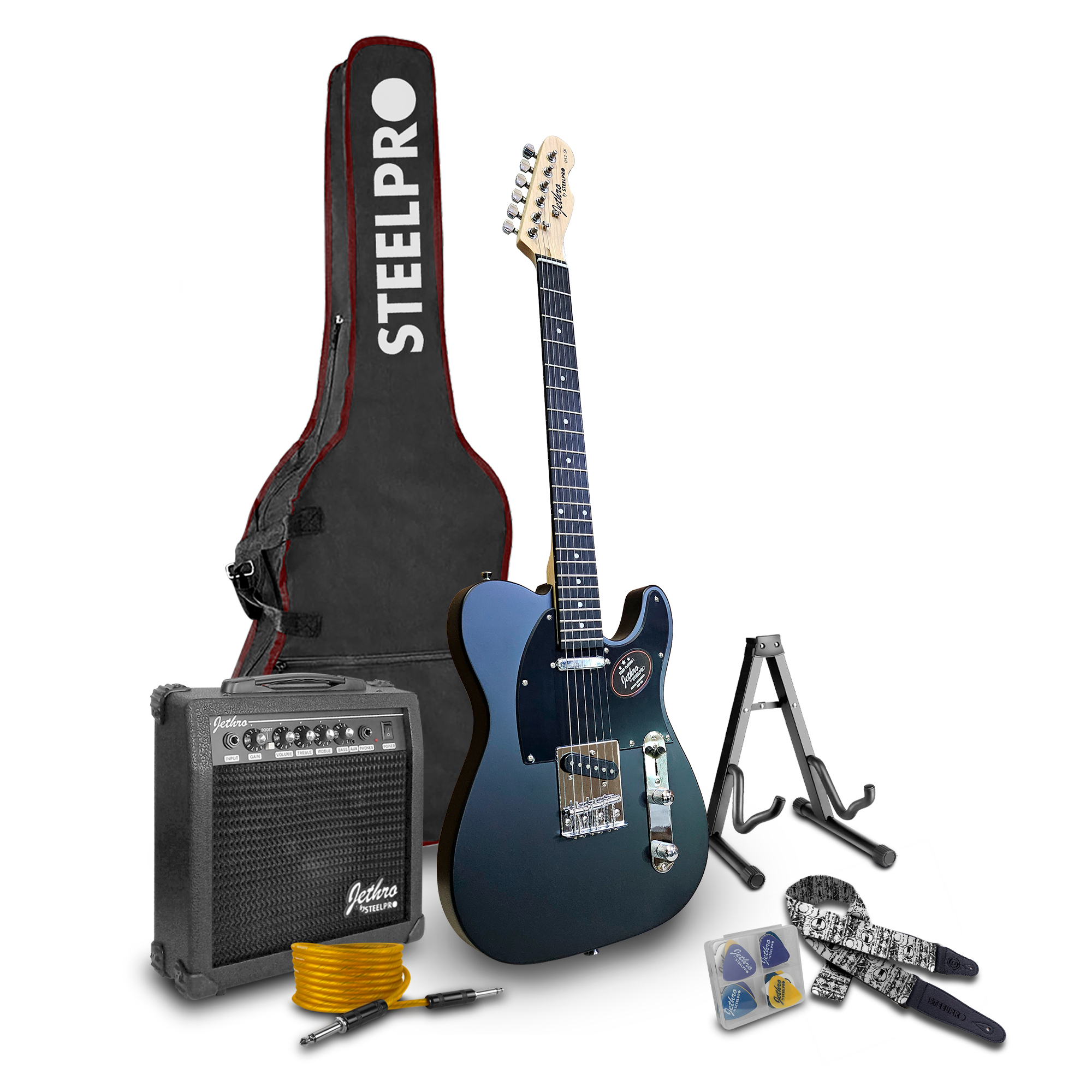Foto 1 | Paquete Guitarra Electrica Jethro Series By Steelpro 052-sk Color Negro