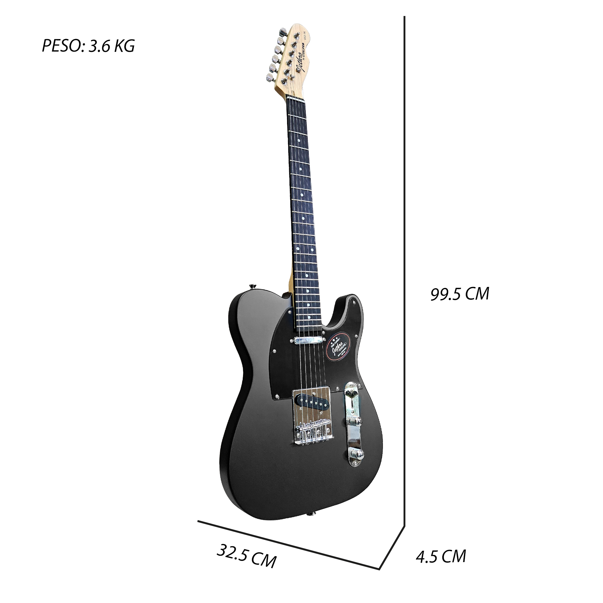 Foto 7 pulgar | Paquete Guitarra Electrica Jethro Series By Steelpro 052-sk Color Negro