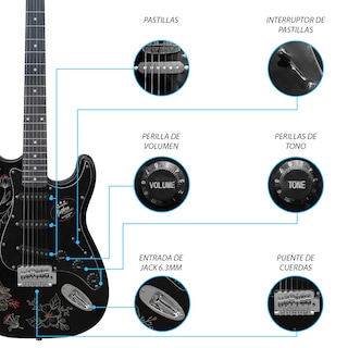 Foto 2 | Paquete Guitarra Electrica Jethro Series By Steelpro 078-sk