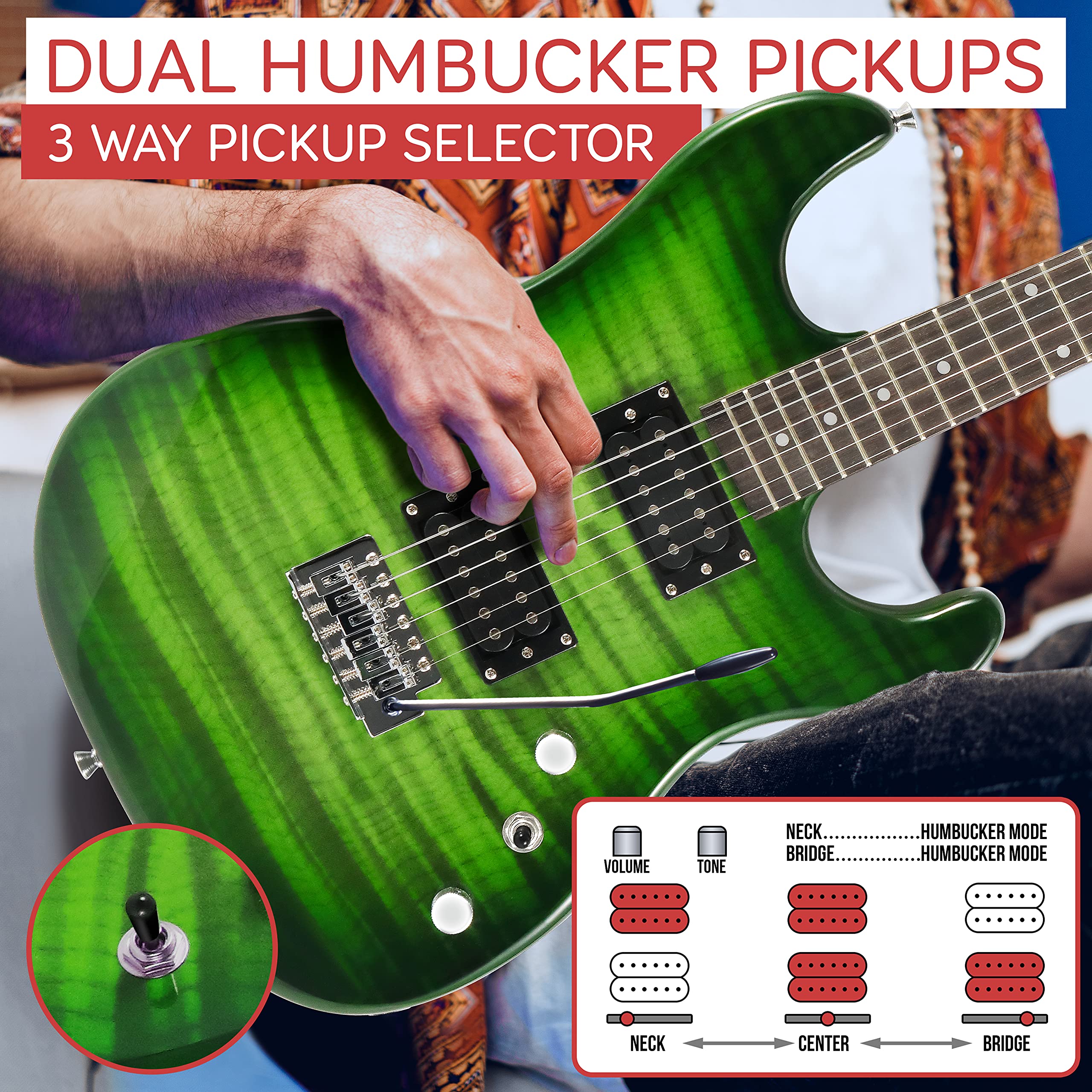 Foto 3 pulgar | Kit De Guitarra Eléctrica Pyle Legacy Green Con Amplificador Y Accesorios - Venta Internacional.