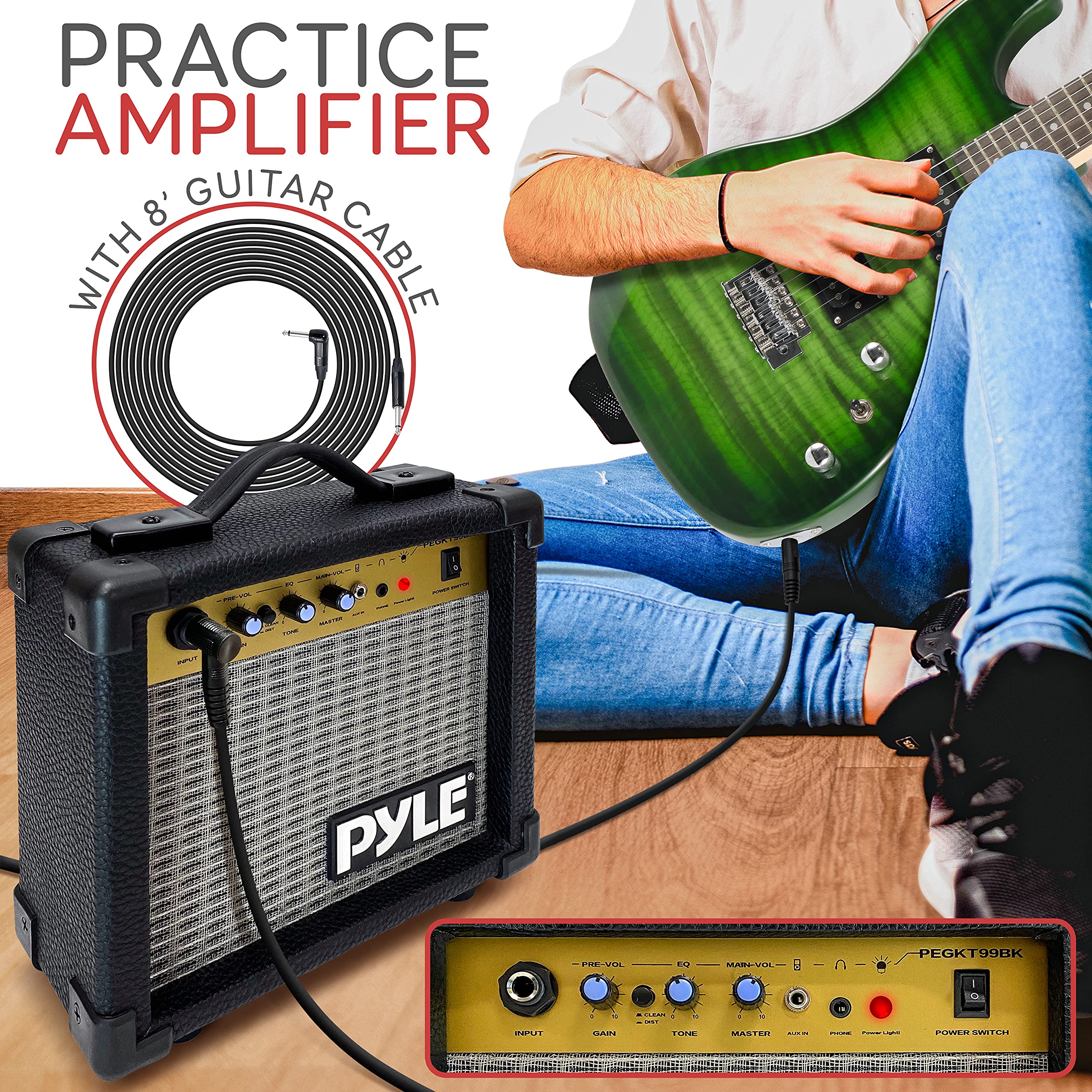 Foto 3 | Kit De Guitarra Eléctrica Pyle Legacy Green Con Amplificador Y Accesorios - Venta Internacional.