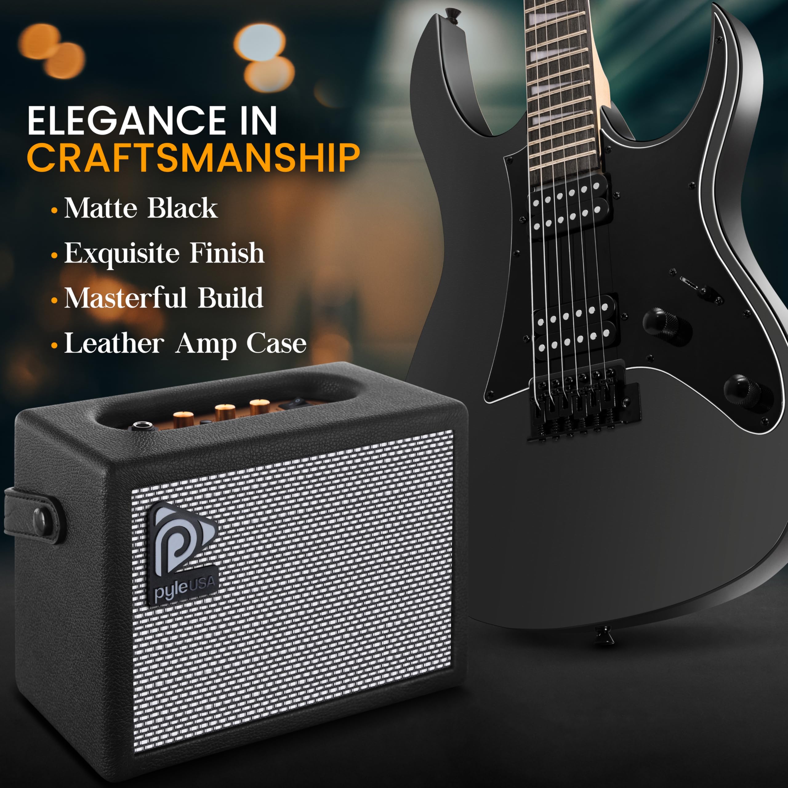 Foto 4 | Guitarra Eléctrica Pyle Prog Rock Eg Series 39'' Con Kit De Amplificador Bla - Venta Internacional.