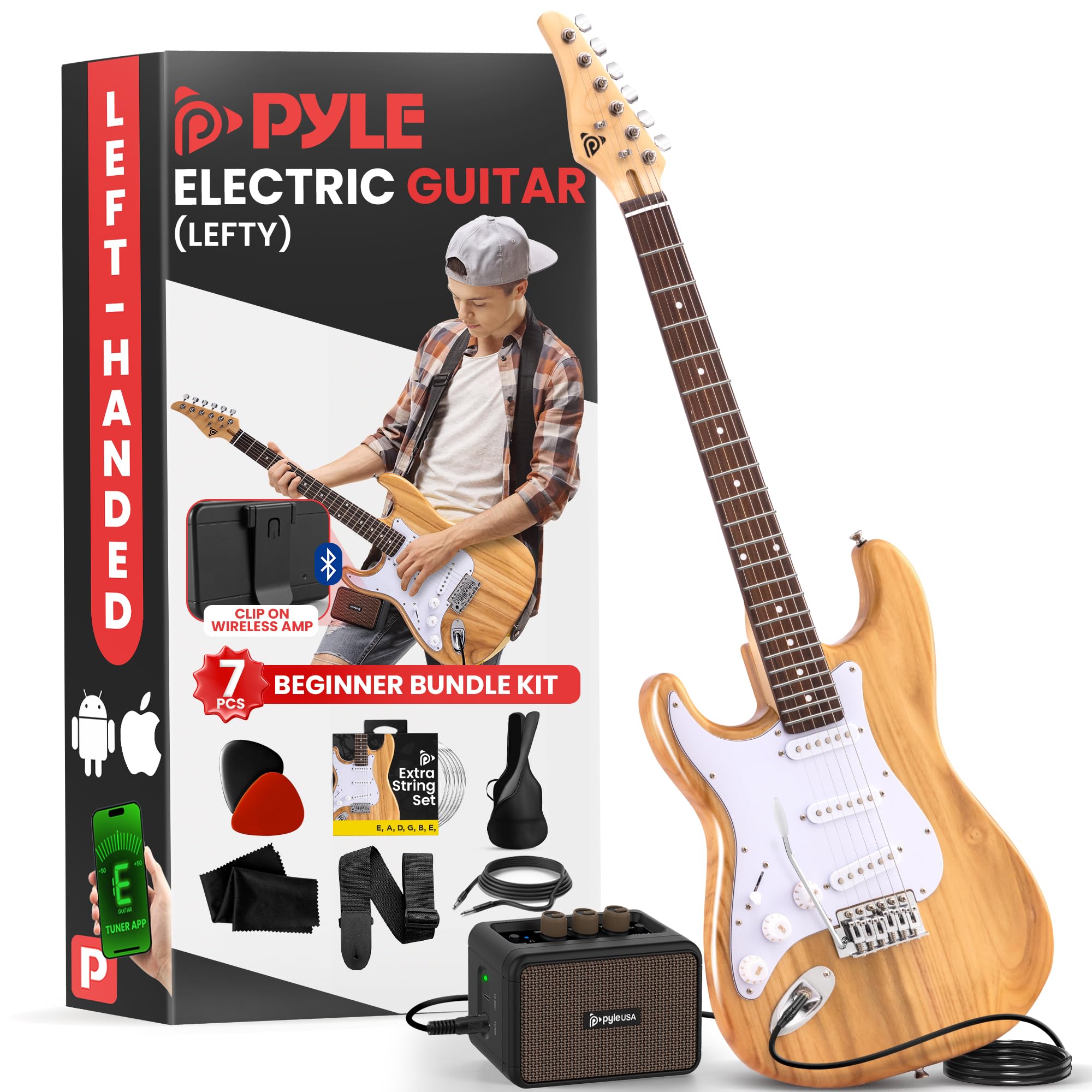 Foto 2 pulgar | Kit De Guitarra Eléctrica Pyle, Tamaño Completo, Para Zurdos, Estilo St - Venta Internacional.
