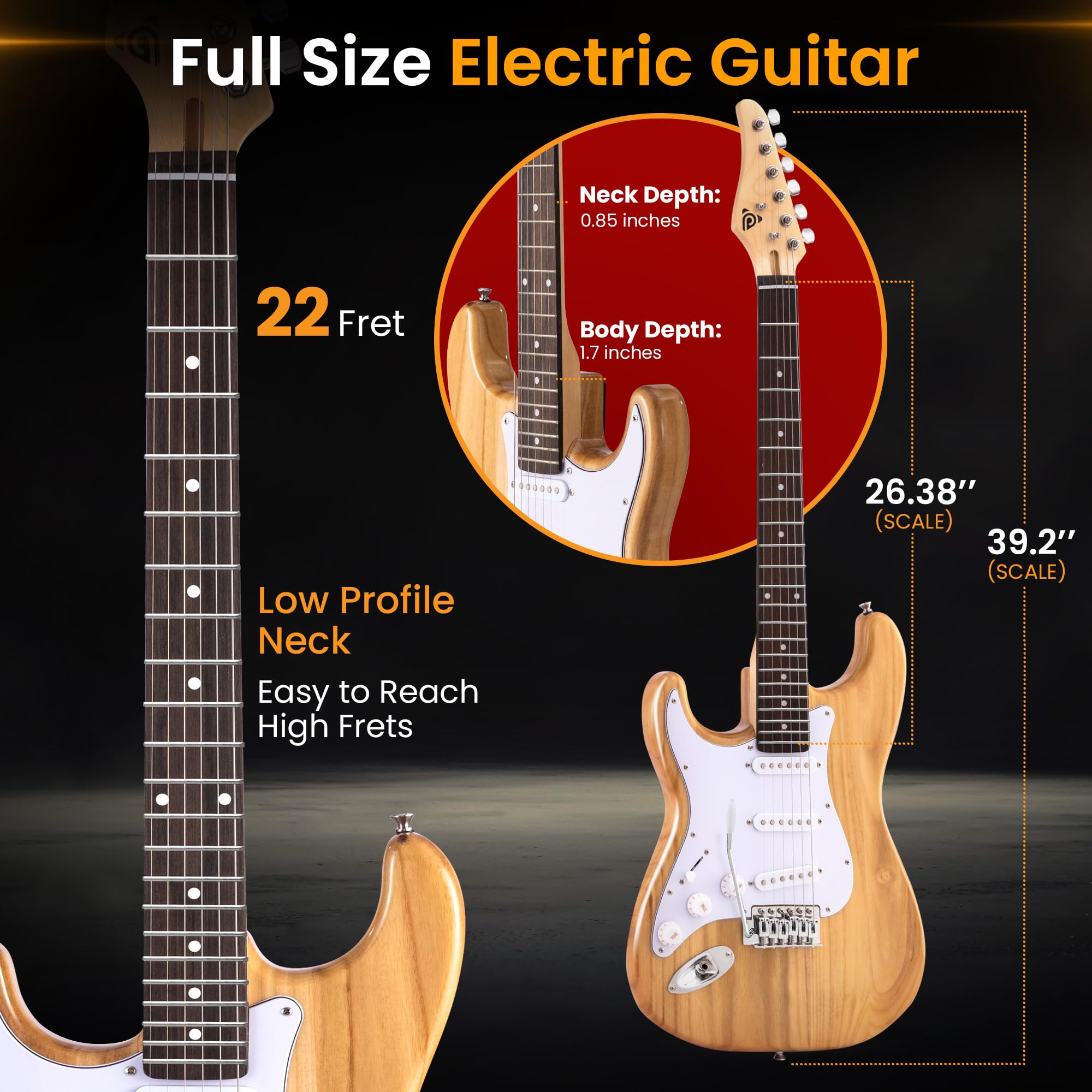 Foto 4 pulgar | Kit De Guitarra Eléctrica Pyle, Tamaño Completo, Para Zurdos, Estilo St - Venta Internacional.