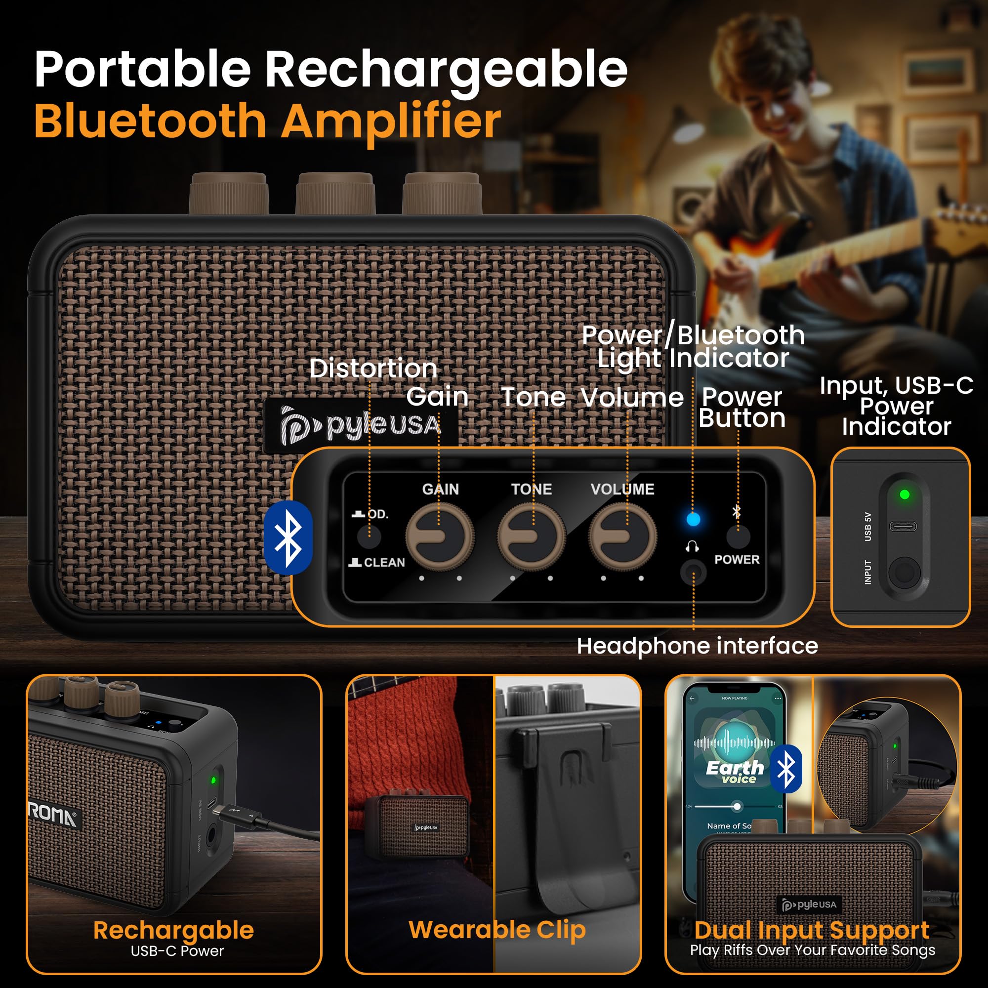 Foto 5 pulgar | Kit De Guitarra Eléctrica Pyle, Tamaño Completo, Para Zurdos, Estilo St - Venta Internacional.