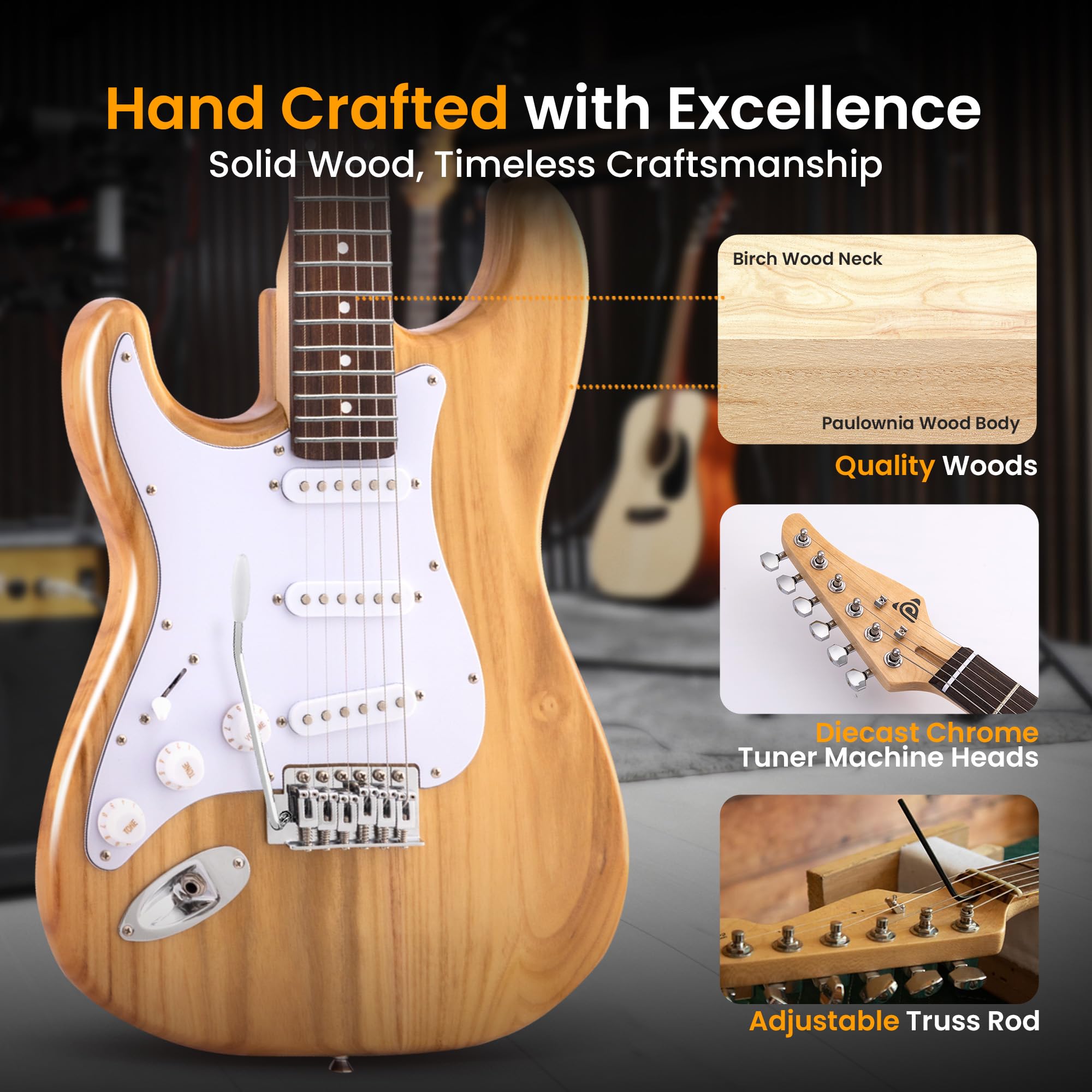Foto 7 pulgar | Kit De Guitarra Eléctrica Pyle, Tamaño Completo, Para Zurdos, Estilo St - Venta Internacional.