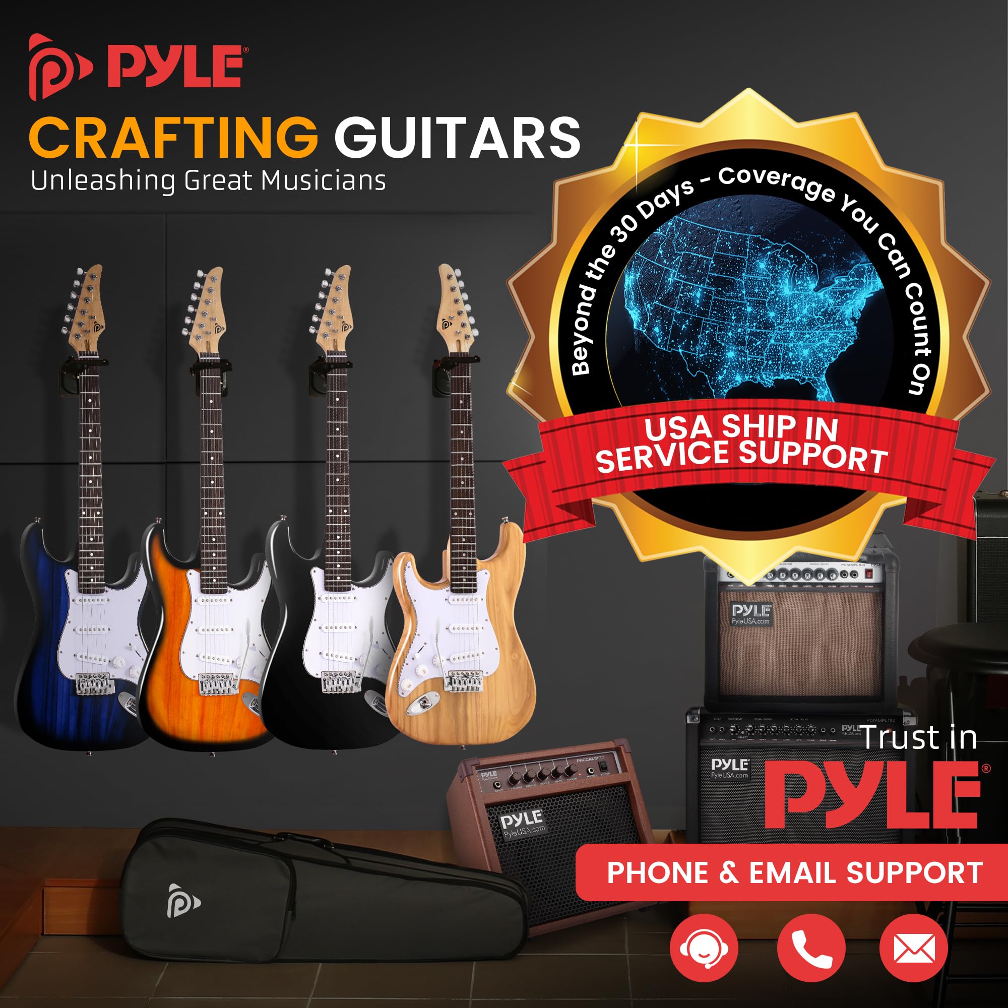 Foto 8 pulgar | Kit De Guitarra Eléctrica Pyle, Tamaño Completo, Para Zurdos, Estilo St - Venta Internacional.