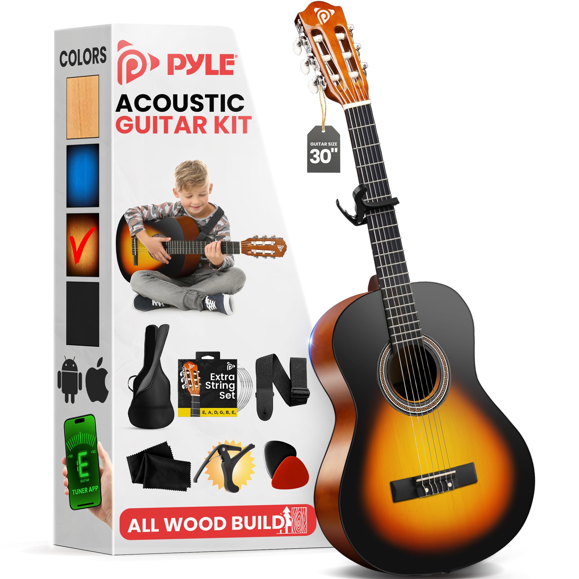Foto 2 pulgar | Guitarra Acústica Pyle Beginner 1/4 Junior Con Accesorio S - Venta Internacional.