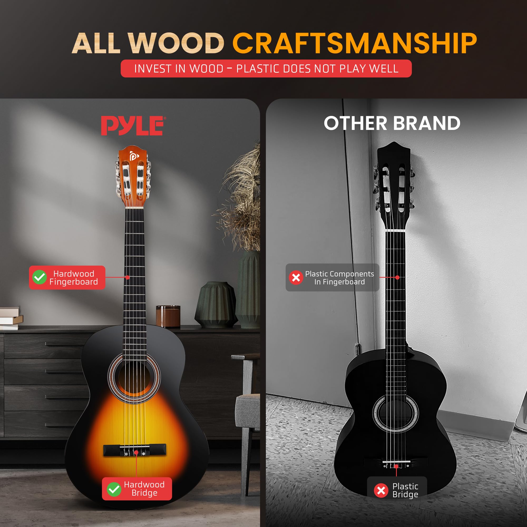 Foto 4 | Guitarra Acústica Pyle Beginner 1/4 Junior Con Accesorio S - Venta Internacional.