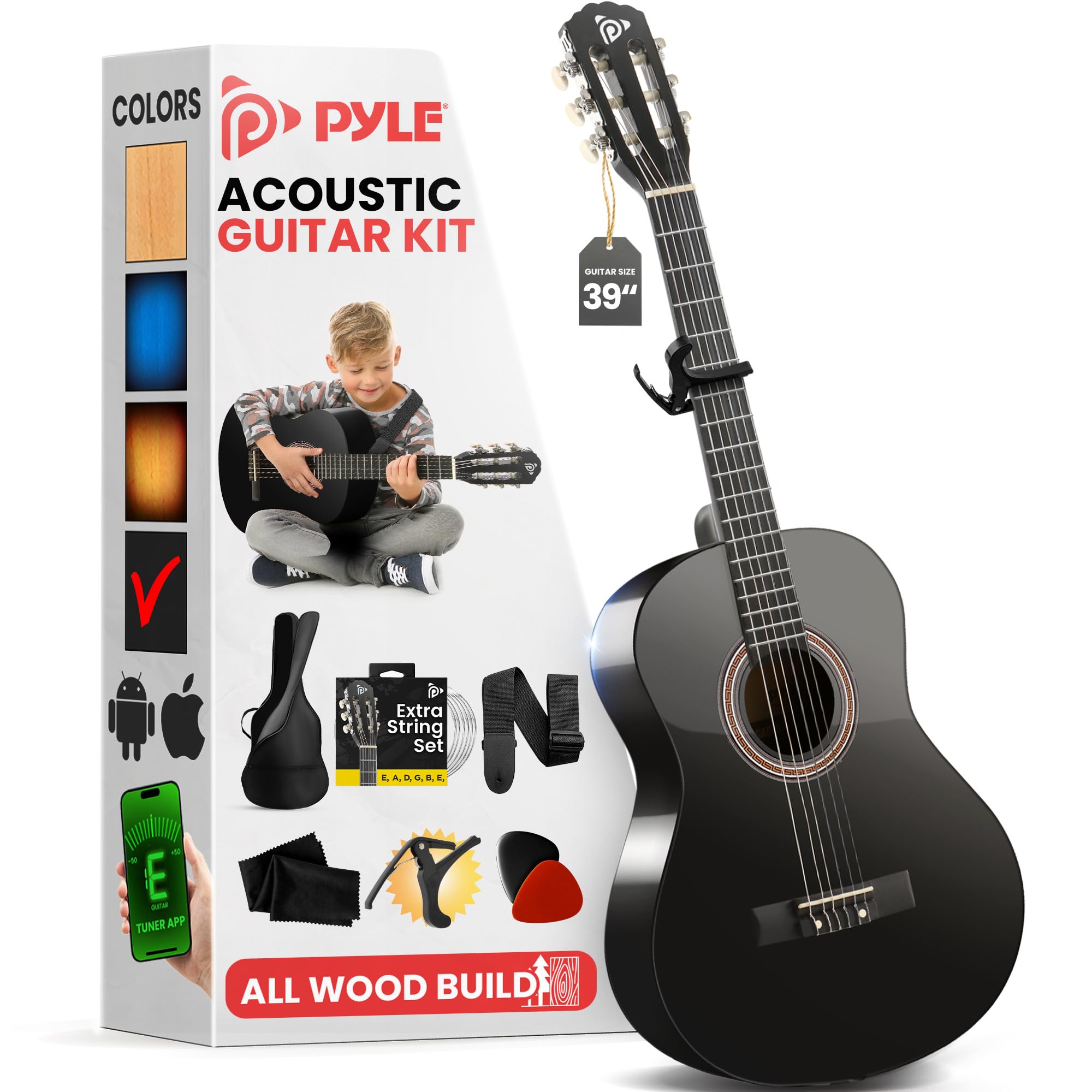 Foto 2 pulgar | Guitarra Acústica Pyle Beginner 4/4 De Tamaño Completo Con Accesorios - Venta Internacional.