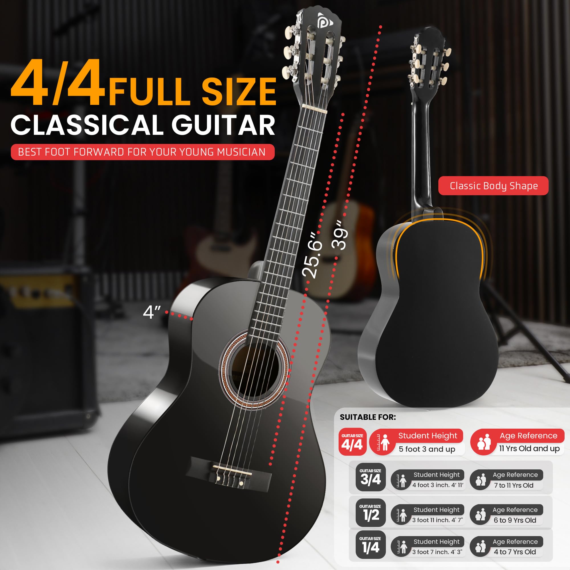 Foto 4 pulgar | Guitarra Acústica Pyle Beginner 4/4 De Tamaño Completo Con Accesorios - Venta Internacional.