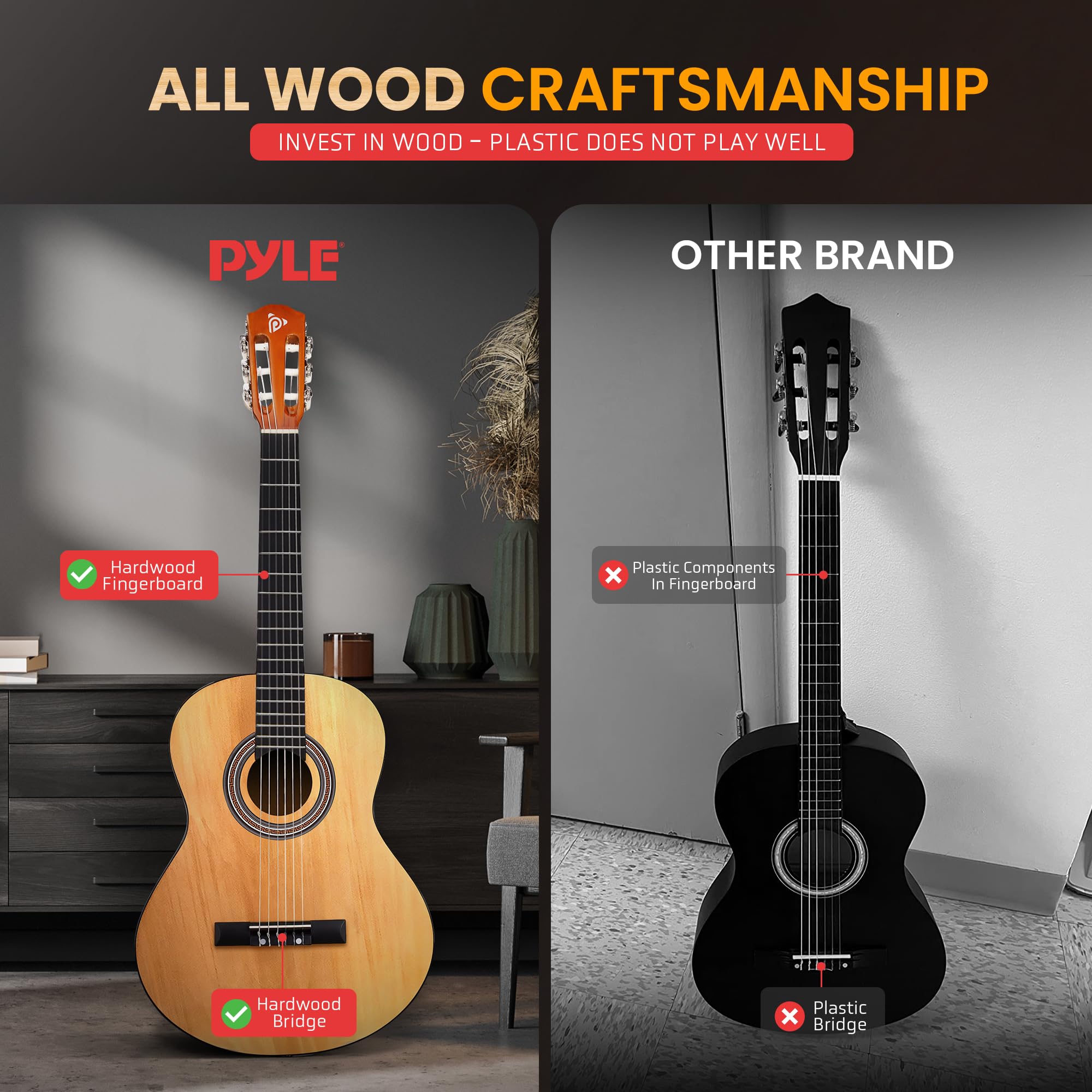 Foto 5 pulgar | Guitarra Acústica Pyle Para Zurdos Para Principiantes Y 1/2 Tamaño Junior - Venta Internacional.