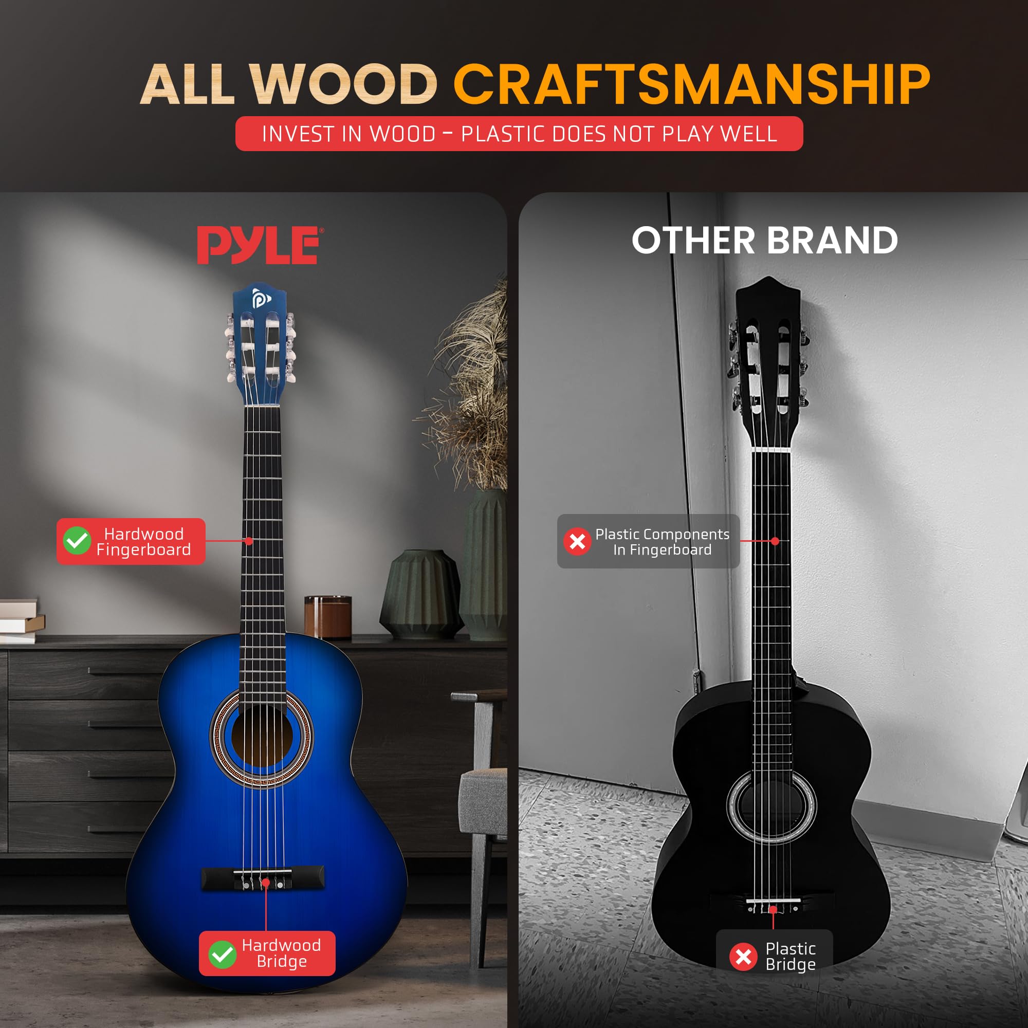 Foto 4 | Guitarra Acústica Pyle Beginner 1/2 Junior Size Blue Burst - Venta Internacional.