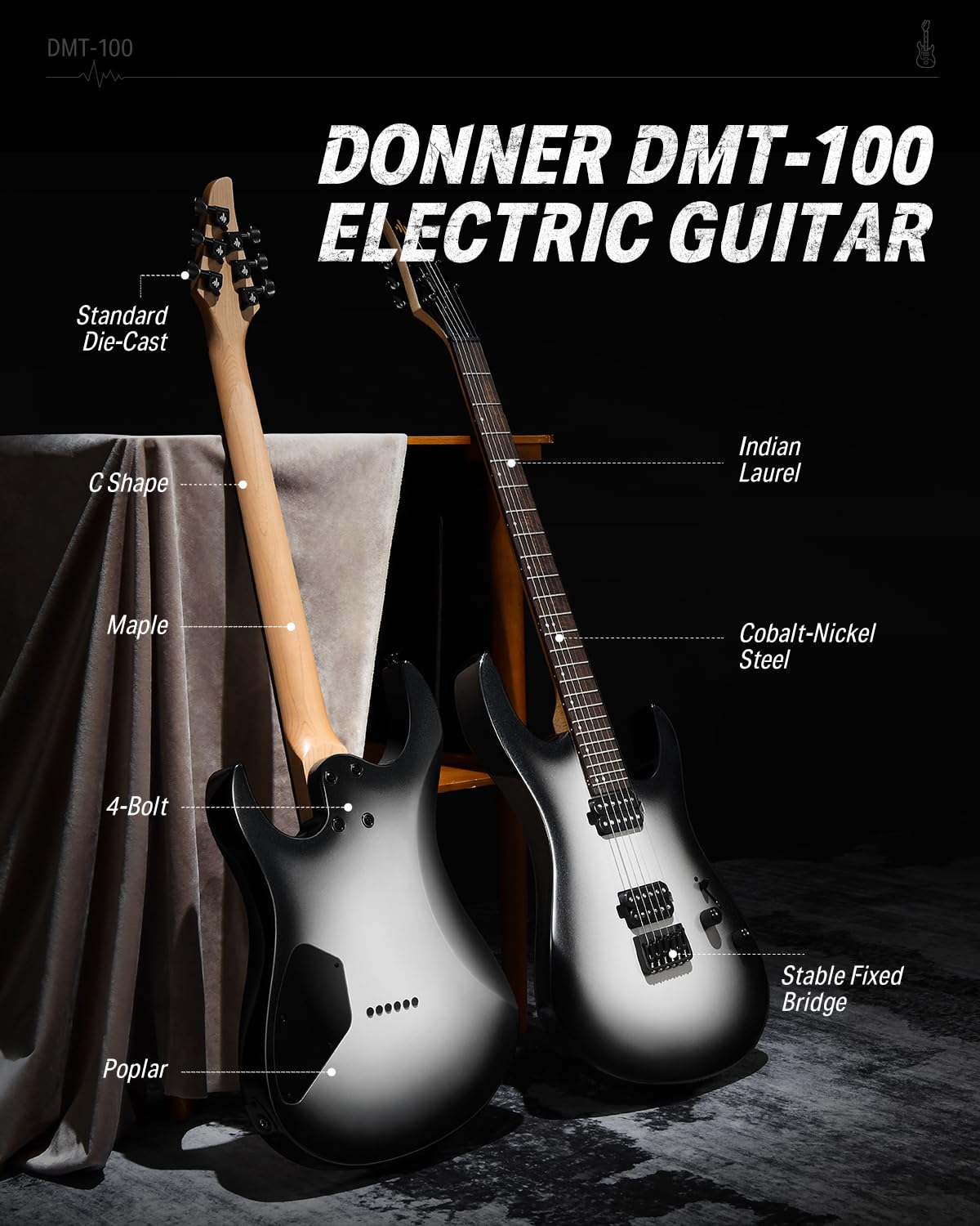 Foto 4 pulgar | Guitarra Eléctrica Donner Dmt-100 De 39 Pulgadas Con Accesorios - Venta Internacional.