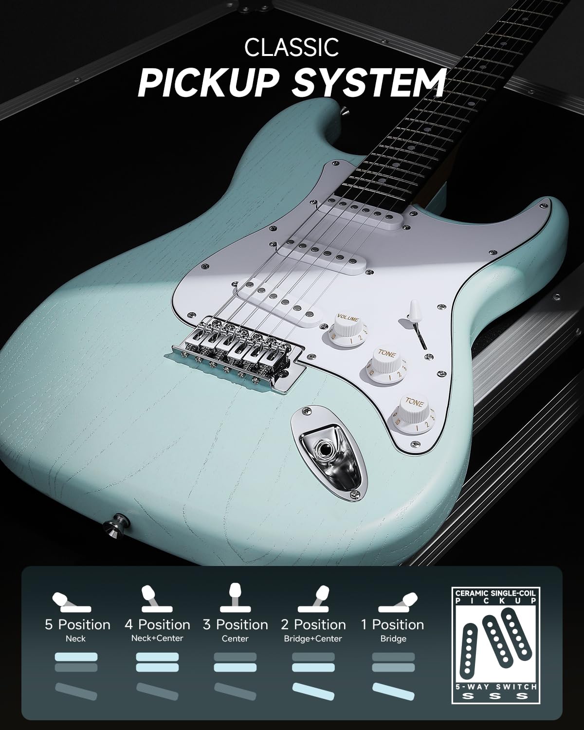 Foto 4 pulgar | Guitarra Eléctrica Donner Dst-80 99 Cm Con Amplificador Y Accesorios - Venta Internacional.