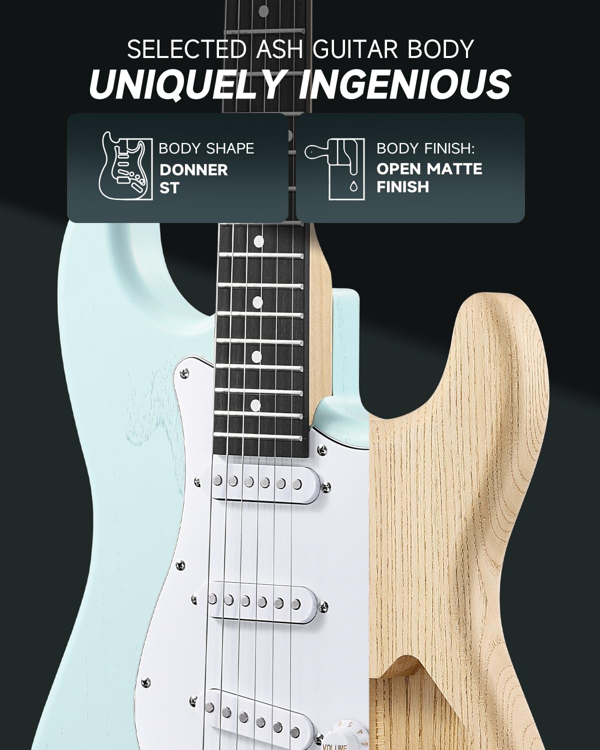 Foto 5 pulgar | Guitarra Eléctrica Donner Dst-80 99 Cm Con Amplificador Y Accesorios - Venta Internacional.