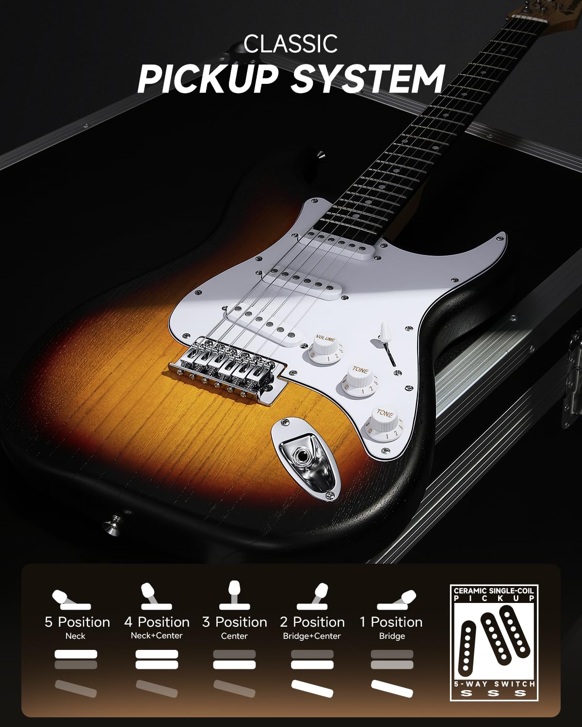 Foto 3 | Guitarra Eléctrica Donner Dst-80 99 Cm Con Amplificador Y Accesorios - Venta Internacional.