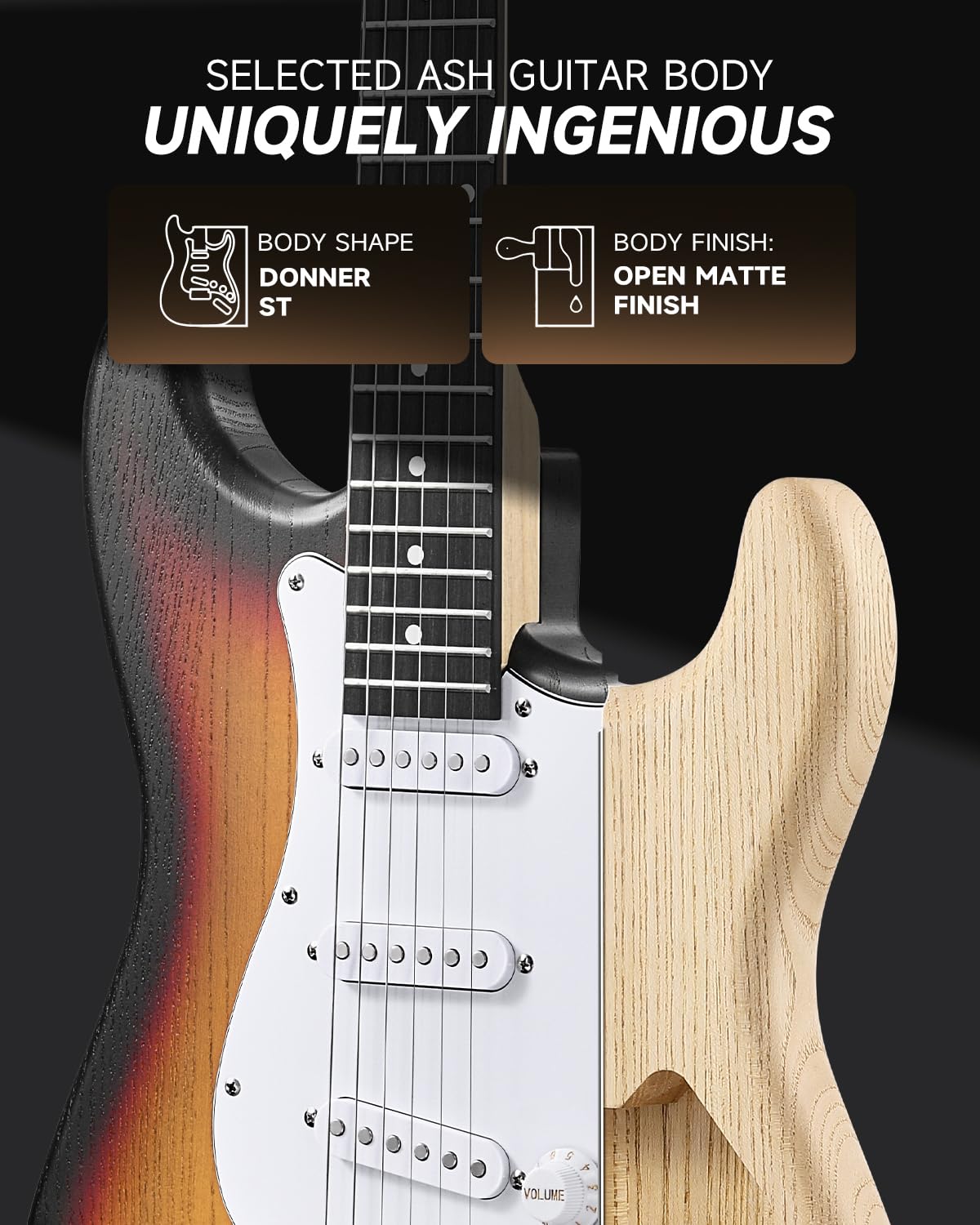 Foto 4 | Guitarra Eléctrica Donner Dst-80 99 Cm Con Amplificador Y Accesorios - Venta Internacional.