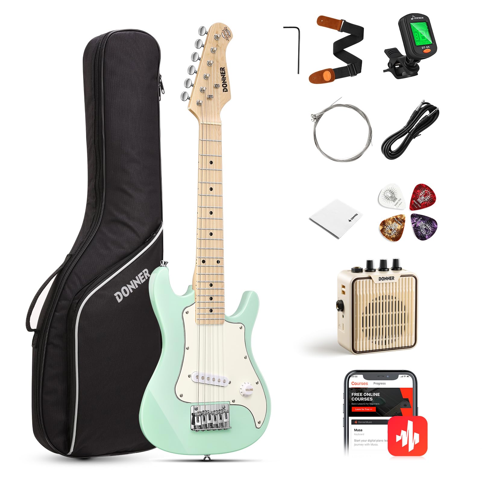 Foto 2 pulgar | Kit De Inicio De Guitarra Eléctrica Donner Dsj-100 De 30 Pulgadas Para Adolescentes - Venta Internacional.