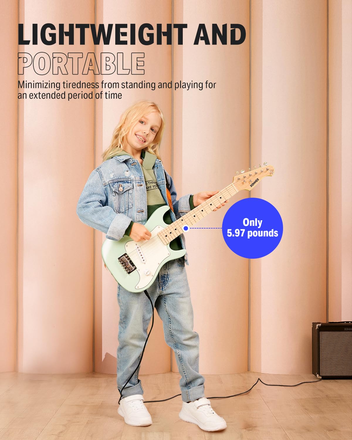 Foto 6 pulgar | Kit De Inicio De Guitarra Eléctrica Donner Dsj-100 De 30 Pulgadas Para Adolescentes - Venta Internacional.