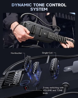 Foto 6 | Guitarra Eléctrica Donner Hush X Featherlight Travel Con Soportes - Venta Internacional.