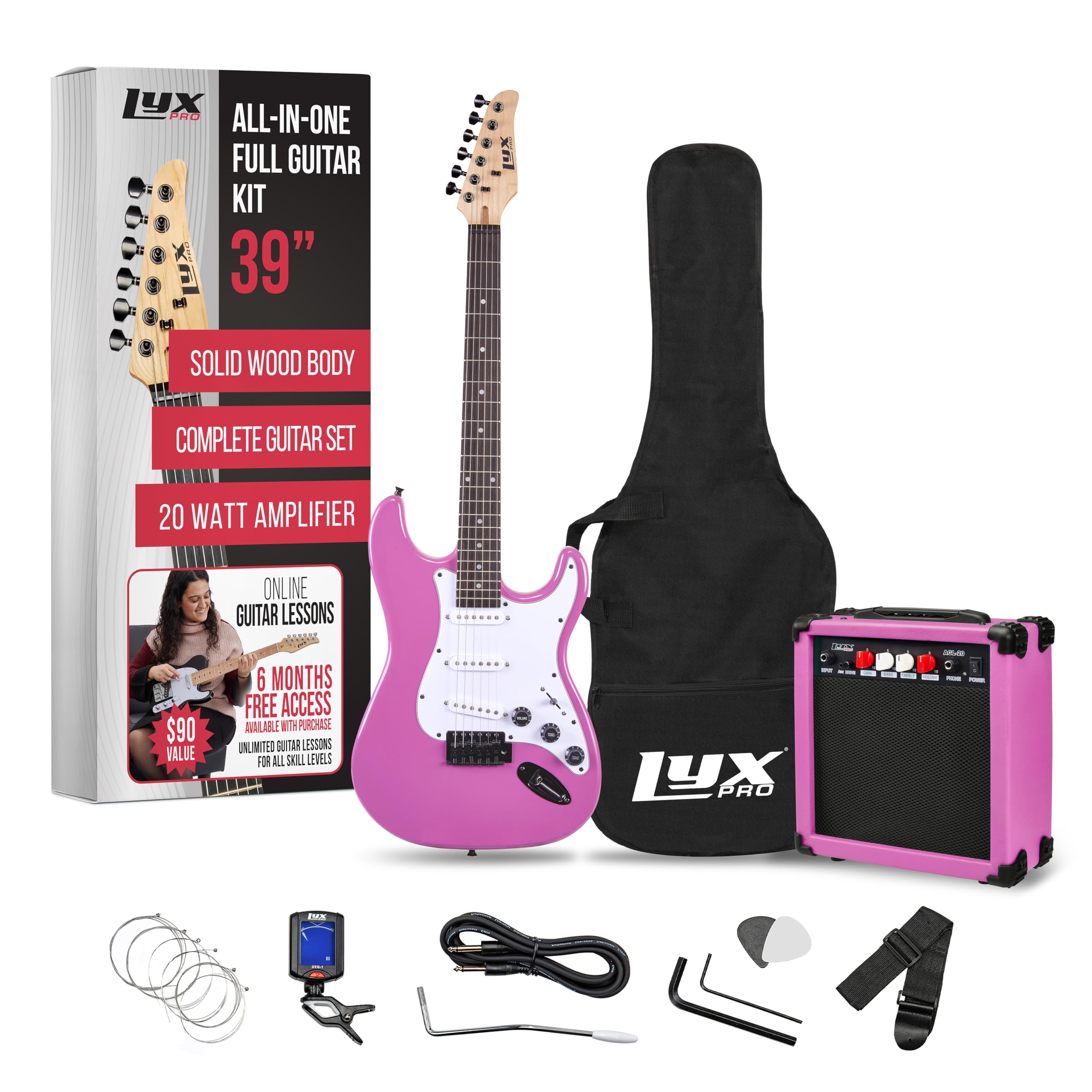 Foto 2 pulgar | Guitarra Eléctrica Lyxpro Retro Purple Con Amplificador De 20 W Y Accesorios - Venta Internacional.