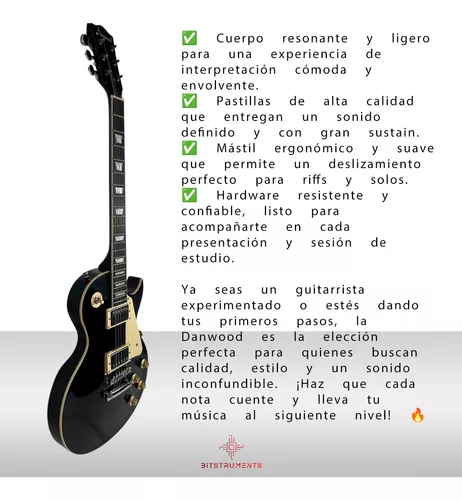 Foto 3 pulgar | Guitarra Danwood Les Paul Slp768 Caoba Brillante