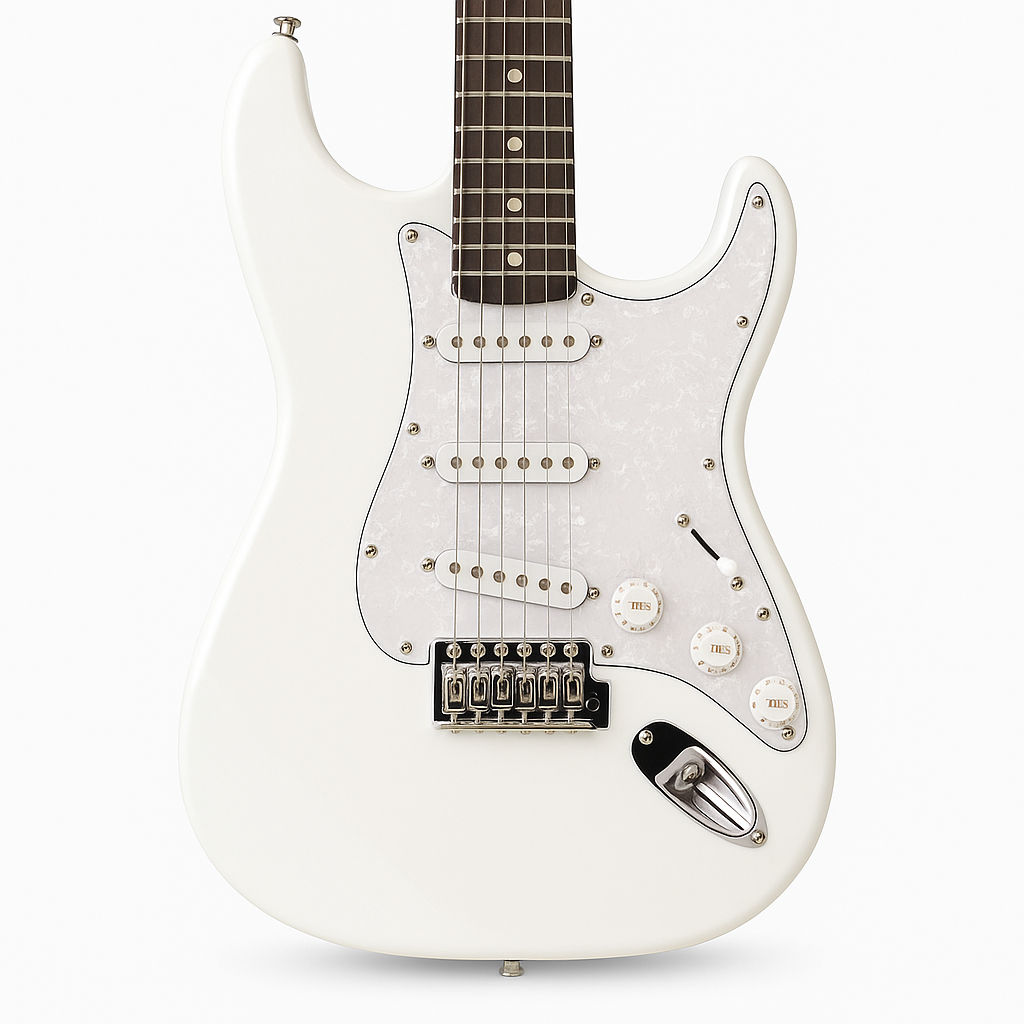 Foto 5 pulgar | Guitarra Eléctrica Tipo Stratocaster Blanca Brillos Profesional Nueva!!!