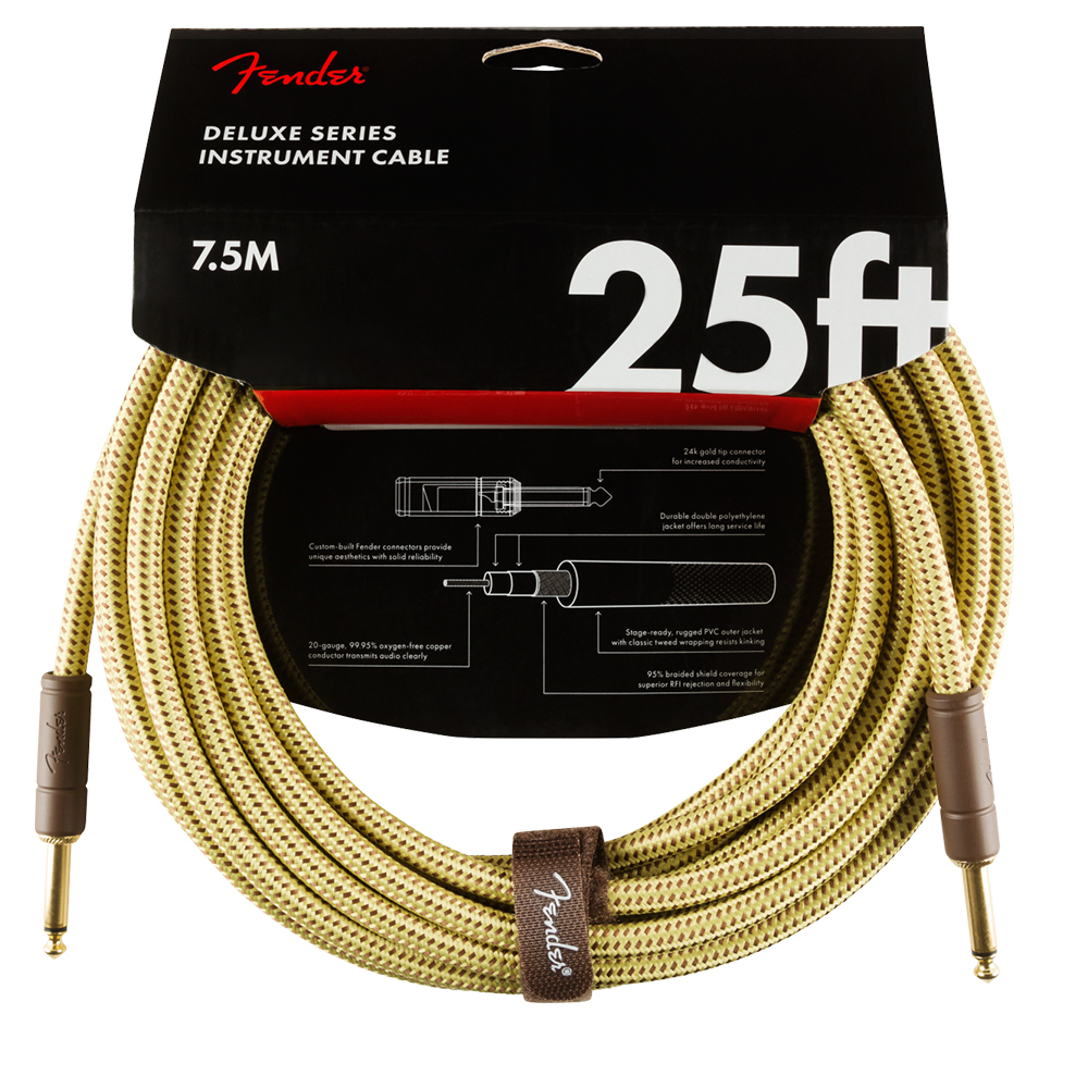 Cable Fender de Instrumento Serie Deluxe 7.5m Tweed