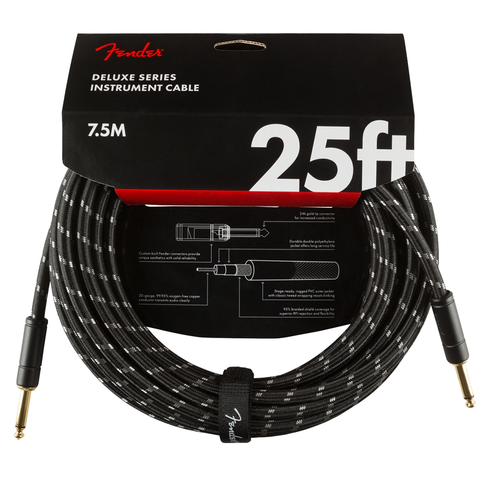 Cable Fender de Instrumento Serie Deluxe 7.5m Bk Tweed