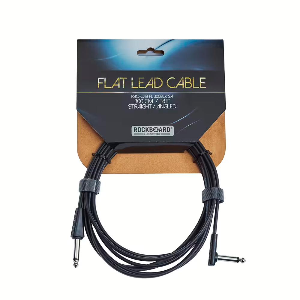 Cable Rockboard Flat Para Instrumento Warwick Rbo Cab Fl 300blk Sa Color Negro De 3 Metros