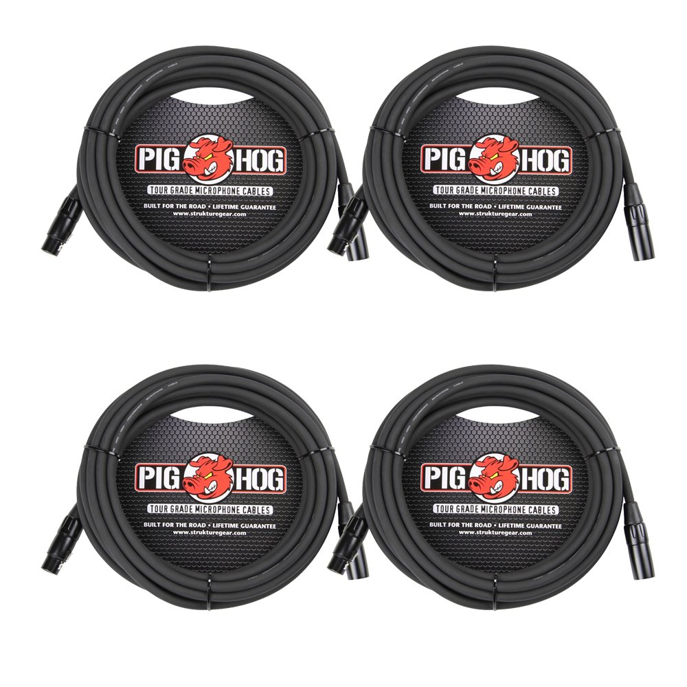Foto 1 | Cables De Micrófono De La Serie Pig Hog Xlr De 20 Pies, Paquete De 4 - Venta Internacional.