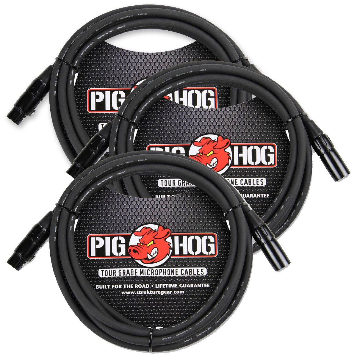 Foto 2 pulgar | Cable De Micrófono Pig Hog Phm10 Tour Grade Xlr De 10 Pies, Paquete De 3 - Venta Internacional.