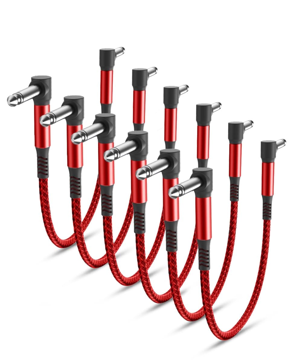 Cables De Conexión Para Pedales De Guitarra Elebase, Paquete De 6 Unidades, 15 Cm Y 6,35 Mm Ts - Venta Internacional.