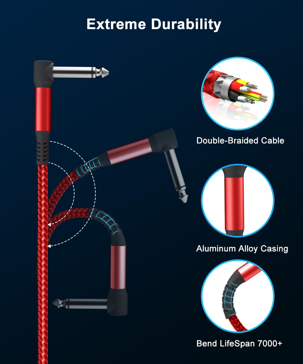 Foto 3 pulgar | Cables De Conexión Para Pedales De Guitarra Elebase, Paquete De 6 Unidades, 15 Cm Y 6,35 Mm Ts - Venta Internacional.