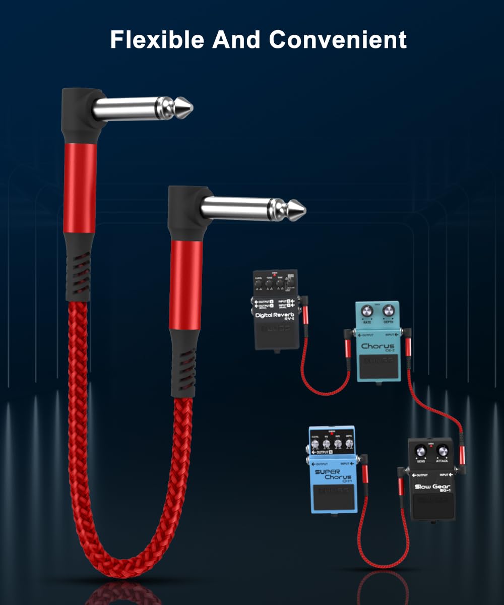 Foto 5 pulgar | Cables De Conexión Para Pedales De Guitarra Elebase, Paquete De 6 Unidades, 15 Cm Y 6,35 Mm Ts - Venta Internacional.