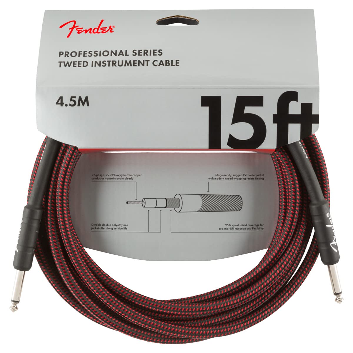 Foto 2 pulgar | Cable De Instrumentos Fender Professional Series, 15 Pies, Tweed Rojo - Venta Internacional.